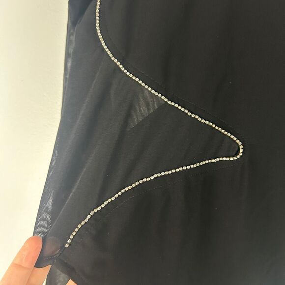 REISS Felicity Mesh Diamanté Detail Bodysuit - Picture 7 of 11